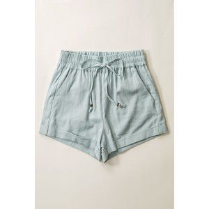 Linen Type Waistband Shorts W String Tie